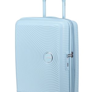 American Tourister Soundbox спинер на 4 колела 55cm с разширение Синьо Пастел