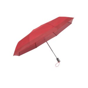 Rain Pro Тройно сгъваем  автоматичен чадър  Геометрични фигури - червен