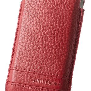 Червен калъф за телефон от естествена кожа размер М Slim Classic leather