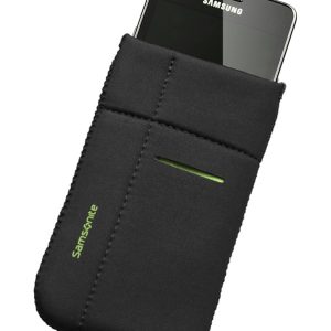 Калъф за телефон, размер L, Airglow Mobile, черен със зелен кант