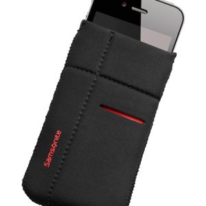 Калъф за телефон, размер М, Airglow Mobile, черен с червен кант