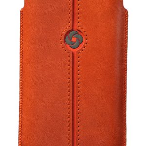 Оранжев калъф за iPhone 5 от естествена кожа Dezir Swirl