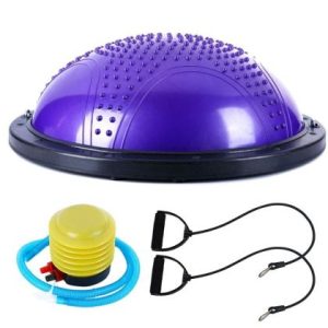 Полутопка за баланс BOSU BALL, 58.5 см, С твърда основа и ластици, Лилав 31067101