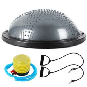Полутопка за баланс BOSU BALL, 58.5 см, С твърда основа и ластици, Сив 31067102