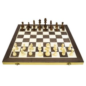 Шах, дама и табла 3 в 1 MAXIMA, Фурнир с интарзия, 29 см, Фигури 2.5 - 5.5 см. 270769